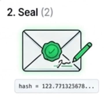 Sign: embedded snapshot linked to an integrity hash